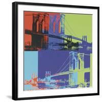 Brooklyn Bridge, c.1983 (Orange, Blue, Lime)-Andy Warhol-Framed Giclee Print