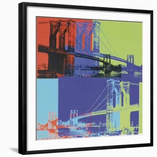 Brooklyn Bridge, c.1983 (Orange, Blue, Lime)-Andy Warhol-Framed Giclee Print