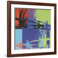 Brooklyn Bridge, c.1983 (Orange, Blue, Lime)-Andy Warhol-Framed Giclee Print