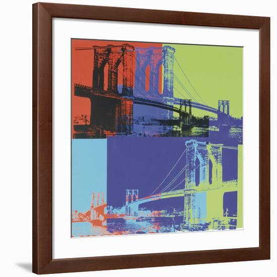 Brooklyn Bridge, c.1983 (Orange, Blue, Lime)-Andy Warhol-Framed Giclee Print