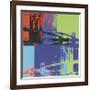 Brooklyn Bridge, c.1983 (Orange, Blue, Lime)-Andy Warhol-Framed Giclee Print