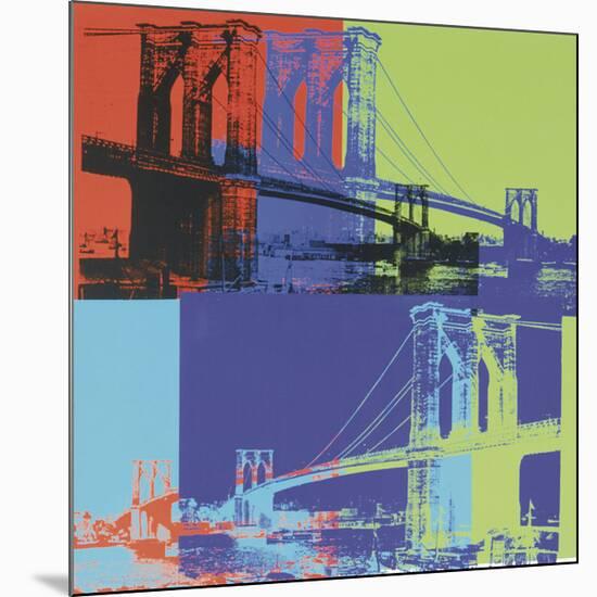 Brooklyn Bridge, c.1983 (Orange, Blue, Lime)-Andy Warhol-Mounted Giclee Print