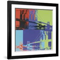 Brooklyn Bridge, c.1983 (Orange, Blue, Lime)-Andy Warhol-Framed Giclee Print