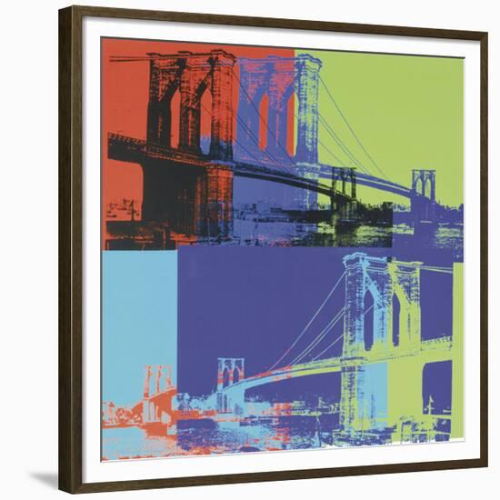 Brooklyn Bridge, c.1983 (Orange, Blue, Lime)-Andy Warhol-Framed Giclee Print