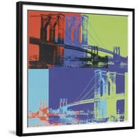 Brooklyn Bridge, c.1983 (Orange, Blue, Lime)-Andy Warhol-Framed Giclee Print