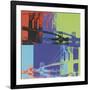 Brooklyn Bridge, c.1983 (Orange, Blue, Lime)-Andy Warhol-Framed Giclee Print