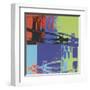 Brooklyn Bridge, c.1983 (orange, blue, lime)-Andy Warhol-Framed Art Print