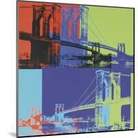 Brooklyn Bridge, c.1983 (orange, blue, lime)-Andy Warhol-Mounted Art Print