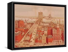 Brooklyn Bridge, circa 1883-R. Schwarz-Framed Stretched Canvas