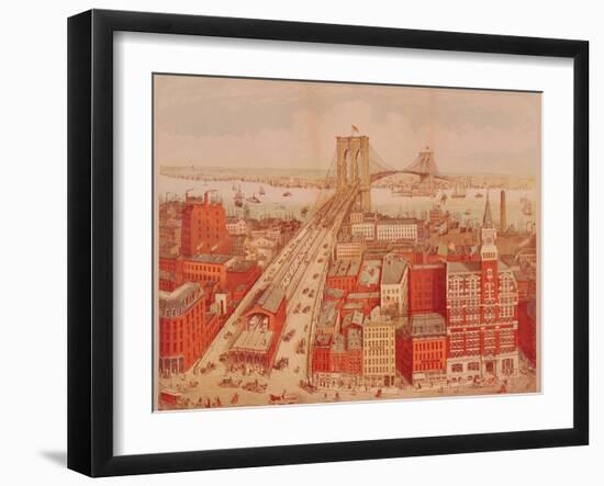 Brooklyn Bridge, circa 1883-R. Schwarz-Framed Giclee Print