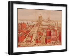 Brooklyn Bridge, circa 1883-R. Schwarz-Framed Giclee Print