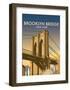 Brooklyn Bridge - Dave Thompson Contemporary Travel Print-Dave Thompson-Framed Art Print