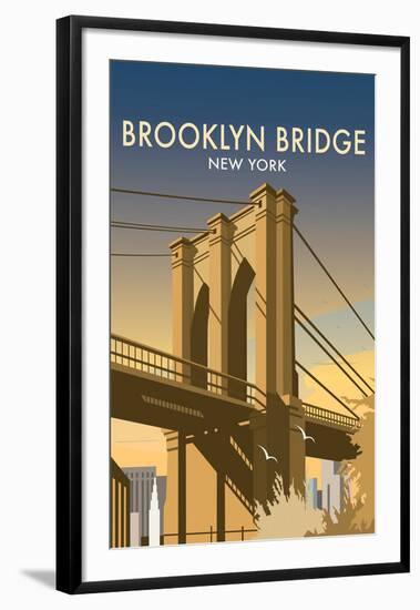 Brooklyn Bridge - Dave Thompson Contemporary Travel Print-Dave Thompson-Framed Giclee Print