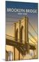 Brooklyn Bridge - Dave Thompson Contemporary Travel Print-Dave Thompson-Mounted Giclee Print