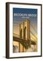 Brooklyn Bridge - Dave Thompson Contemporary Travel Print-Dave Thompson-Framed Giclee Print