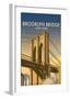 Brooklyn Bridge - Dave Thompson Contemporary Travel Print-Dave Thompson-Framed Giclee Print