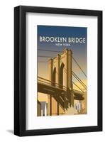 Brooklyn Bridge - Dave Thompson Contemporary Travel Print-Dave Thompson-Framed Giclee Print