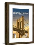 Brooklyn Bridge - Dave Thompson Contemporary Travel Print-Dave Thompson-Framed Giclee Print