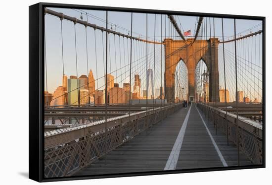 Brooklyn Bridge Direction Manhattan, New York City-Rainer Mirau-Framed Stretched Canvas