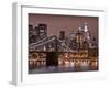 Brooklyn Bridge, East River with Lower Manhattan Skyline in Distance, Brooklyn, New York, Usa-Paul Souders-Framed Photographic Print