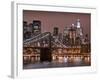 Brooklyn Bridge, East River with Lower Manhattan Skyline in Distance, Brooklyn, New York, Usa-Paul Souders-Framed Photographic Print