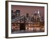 Brooklyn Bridge, East River with Lower Manhattan Skyline in Distance, Brooklyn, New York, Usa-Paul Souders-Framed Photographic Print