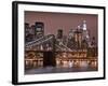 Brooklyn Bridge, East River with Lower Manhattan Skyline in Distance, Brooklyn, New York, Usa-Paul Souders-Framed Photographic Print