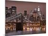 Brooklyn Bridge, East River with Lower Manhattan Skyline in Distance, Brooklyn, New York, Usa-Paul Souders-Mounted Photographic Print