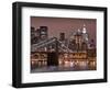 Brooklyn Bridge, East River with Lower Manhattan Skyline in Distance, Brooklyn, New York, Usa-Paul Souders-Framed Photographic Print