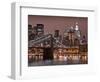 Brooklyn Bridge, East River with Lower Manhattan Skyline in Distance, Brooklyn, New York, Usa-Paul Souders-Framed Photographic Print