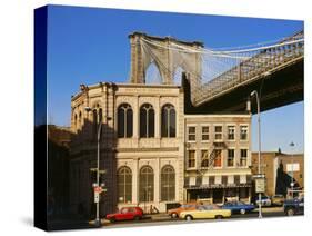 Brooklyn Bridge East Tower-null-Stretched Canvas