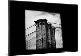 Brooklyn Bridge from Dumbo B/W-null-Mounted Poster