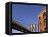 Brooklyn Bridge from Empire-Fulton Ferry State Park-Rudy Sulgan-Framed Stretched Canvas