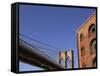 Brooklyn Bridge from Empire-Fulton Ferry State Park-Rudy Sulgan-Framed Stretched Canvas