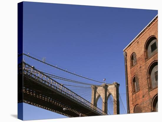 Brooklyn Bridge from Empire-Fulton Ferry State Park-Rudy Sulgan-Stretched Canvas