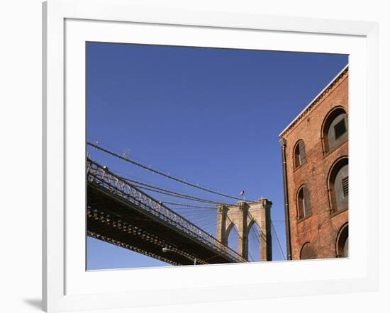 Brooklyn Bridge from Empire-Fulton Ferry State Park-Rudy Sulgan-Framed Photographic Print