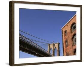 Brooklyn Bridge from Empire-Fulton Ferry State Park-Rudy Sulgan-Framed Photographic Print