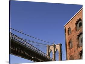 Brooklyn Bridge from Empire-Fulton Ferry State Park-Rudy Sulgan-Stretched Canvas