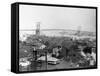 Brooklyn Bridge from Lower Manhattan, New York-J.J. Campbell-Framed Stretched Canvas