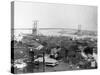 Brooklyn Bridge from Lower Manhattan, New York-J.J. Campbell-Stretched Canvas