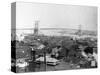 Brooklyn Bridge from Lower Manhattan, New York-J.J. Campbell-Stretched Canvas