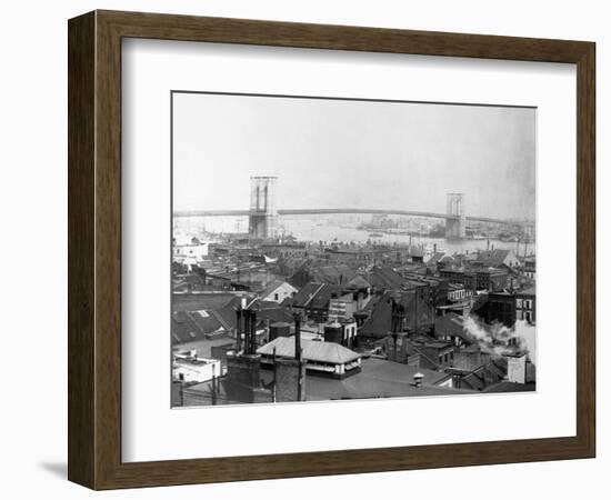 Brooklyn Bridge from Lower Manhattan, New York-J.J. Campbell-Framed Photographic Print