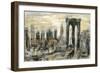 Brooklyn Bridge Gray and Gold-Silvia Vassileva-Framed Premium Giclee Print
