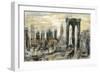 Brooklyn Bridge Gray and Gold-Silvia Vassileva-Framed Premium Giclee Print