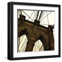 Brooklyn Bridge II (sepia) (detail)-Erin Clark-Framed Giclee Print