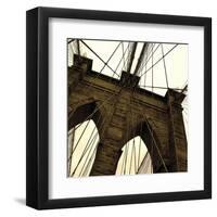 Brooklyn Bridge II (sepia) (detail)-Erin Clark-Framed Art Print