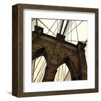 Brooklyn Bridge II (sepia) (detail)-Erin Clark-Framed Art Print