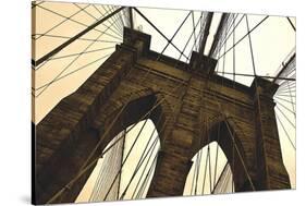 Brooklyn Bridge II (sepia)-Erin Clark-Stretched Canvas
