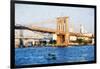 Brooklyn Bridge III - In the Style of Oil Painting-Philippe Hugonnard-Framed Giclee Print