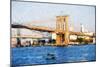 Brooklyn Bridge III - In the Style of Oil Painting-Philippe Hugonnard-Mounted Giclee Print